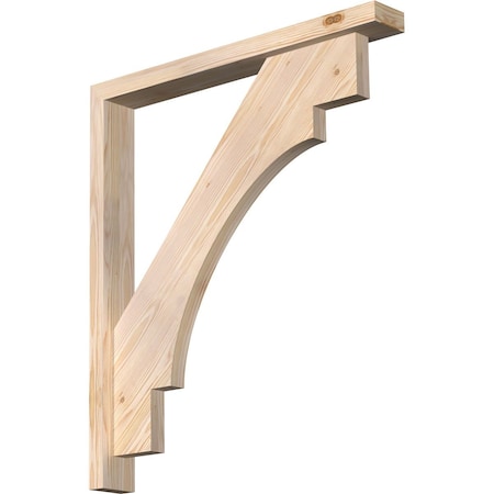 Ekena Millwork Merced Block Smooth Bracket w/ Offset Brace, Douglas Fir, 3 1/2"W x 28"D x 32"H BKT0402X28X32MRC05SDF